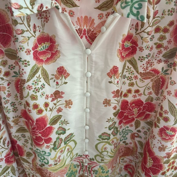 Rose & Olive Floral Top - Coral and Olive - Picture 2 of 7